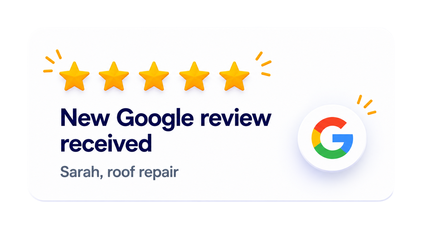 New Google review received from Sarah