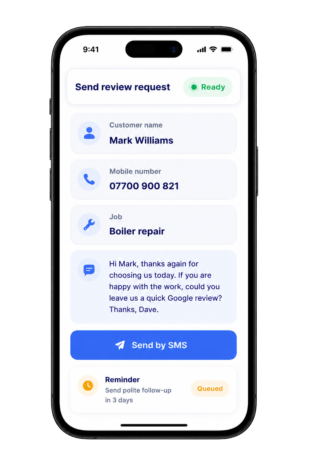 Reviewed It phone mockup